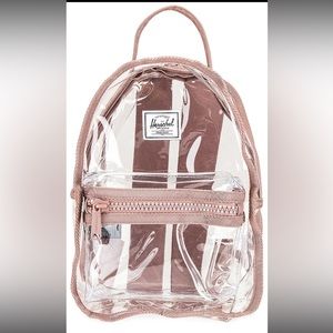 NWT Herschel Mini Nova Clear Backpack in Ash Rose and Clear